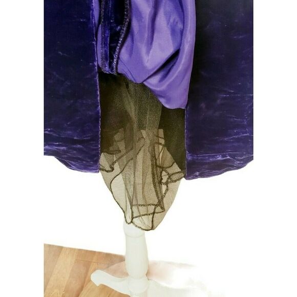 Vintage Purple Velvet Mini Dress Joan Leslie - Picture 3 of 5